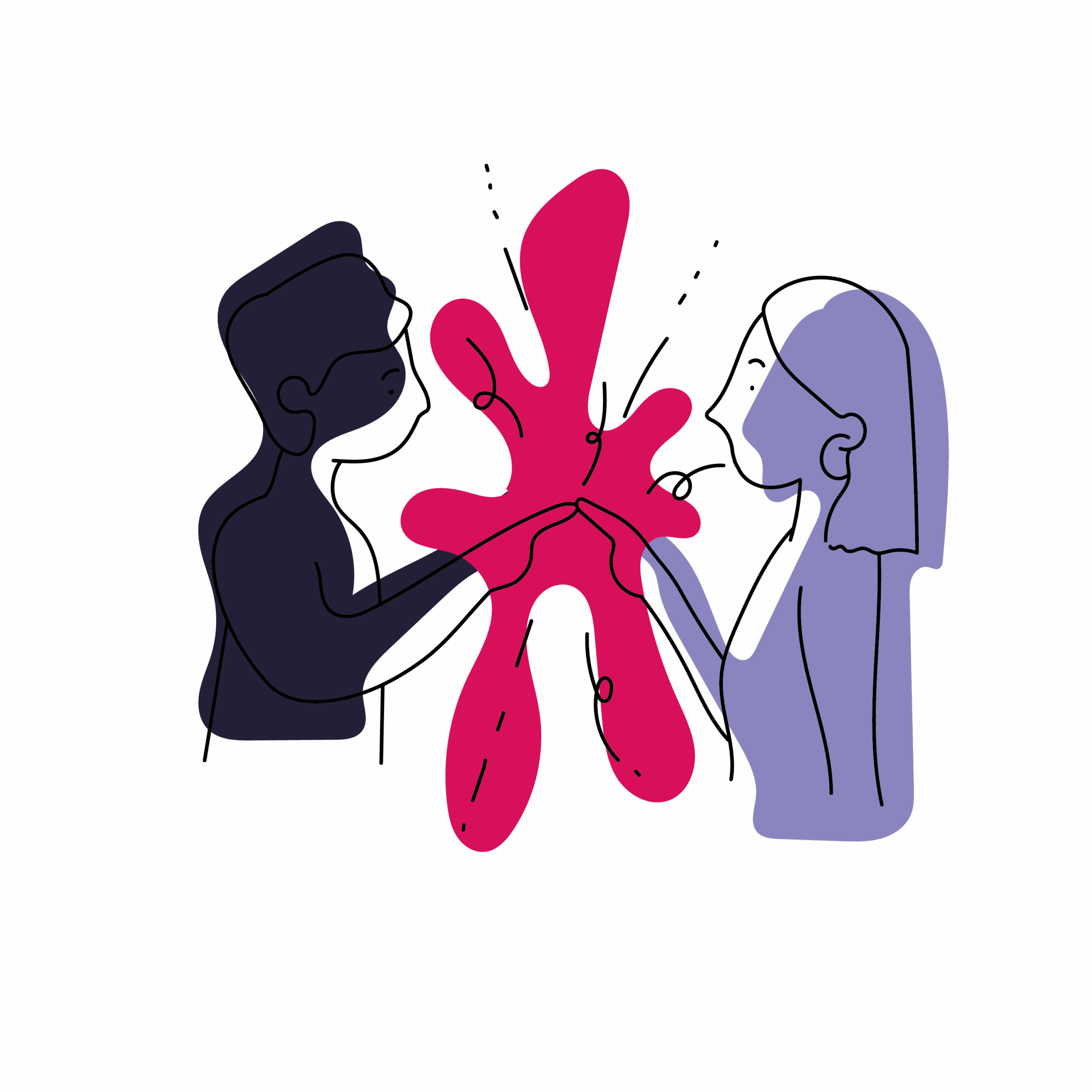 Illustration Interaktion von Mann und Frau